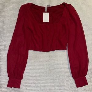 H&M burgundy top